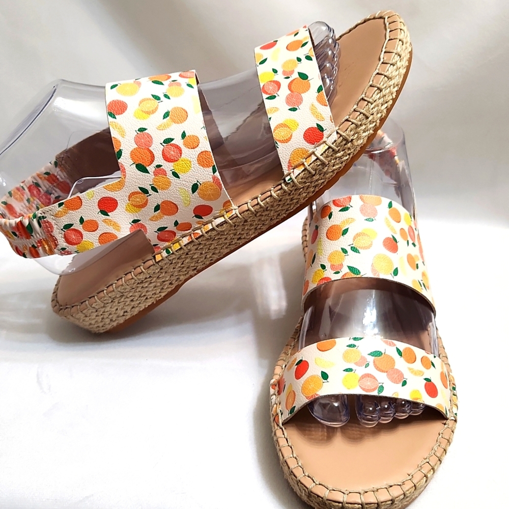 Cole Haan Grandseries Leather Fruit Filled Espadrille sandals (w sizes 7,8) - Picture 3 of 13